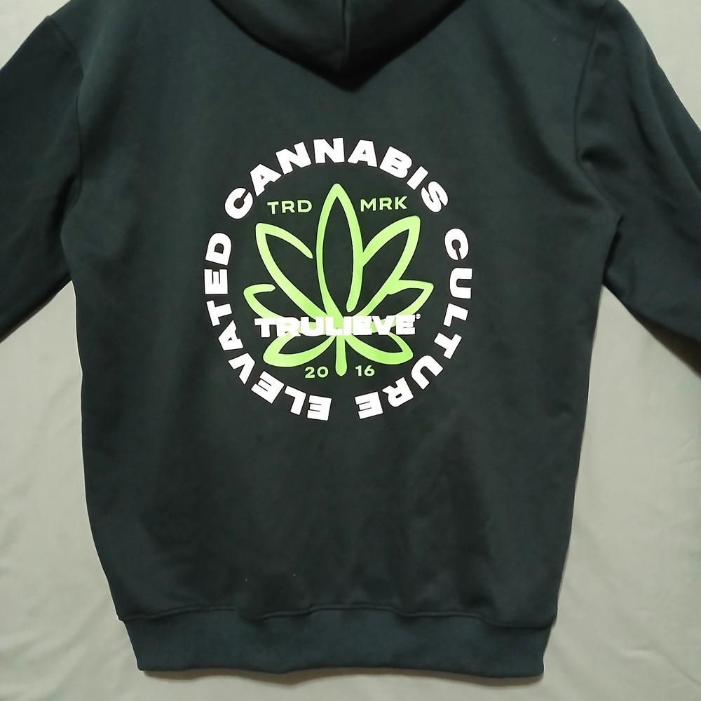 VTG 2016 Trulieve Cannabis Culture Elev TM Full Zip XXL Hooded Sweatshirt Green